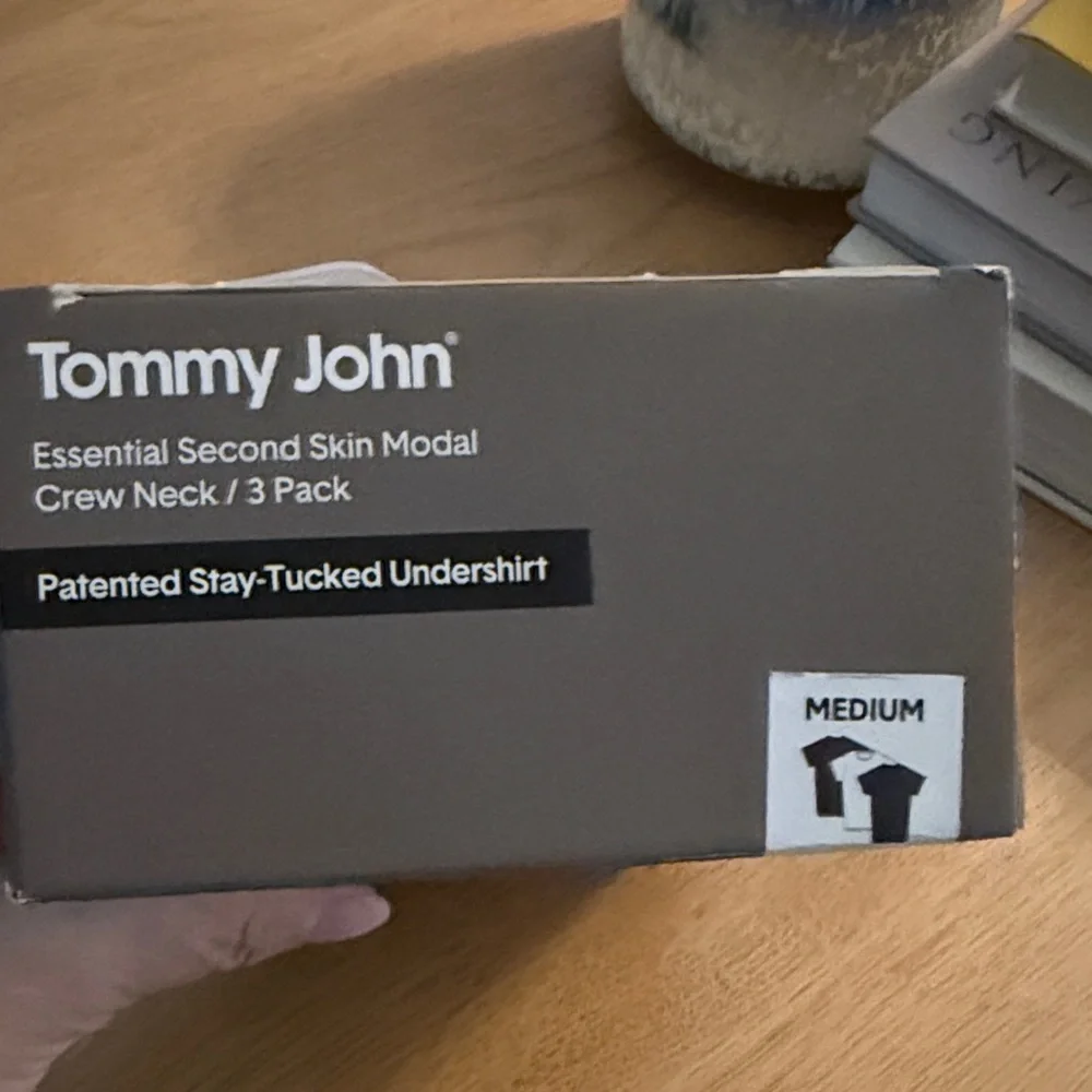 Tommy John Men's Essential Second Skin Modal Undershirt - Black and White  $60